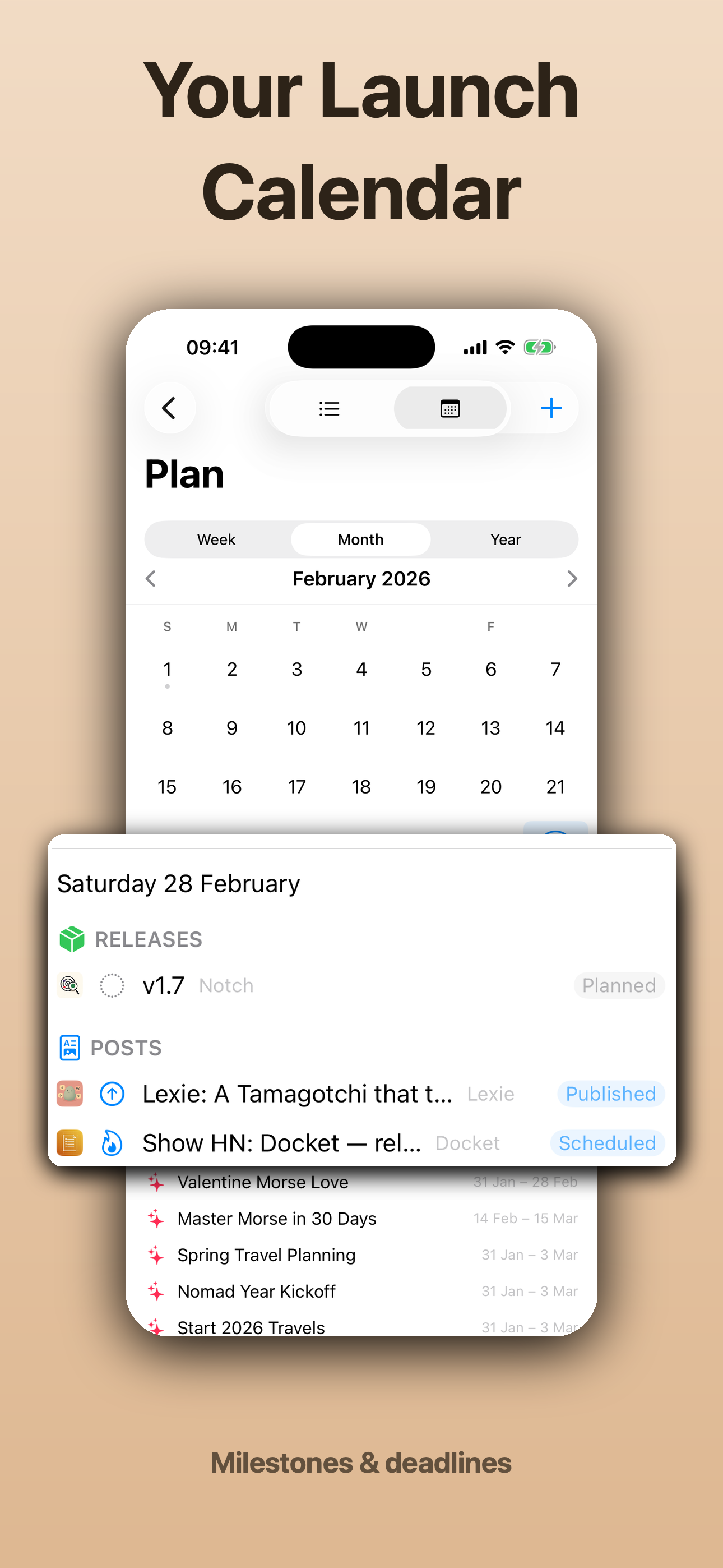 Calendar on iPhone