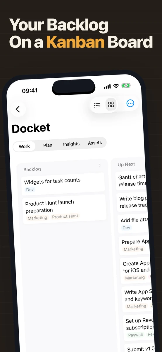 Kanban board on iPhone