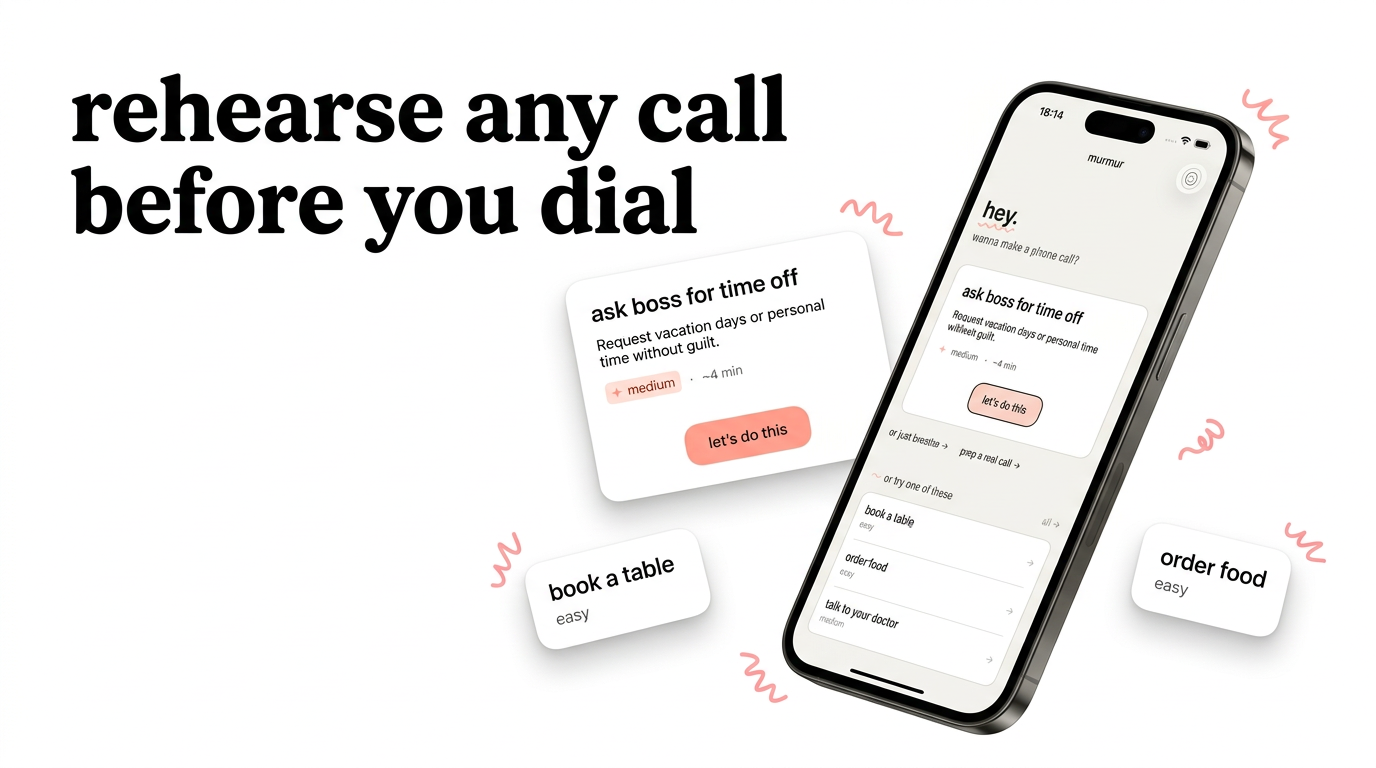 Rehearse any call before you dial
