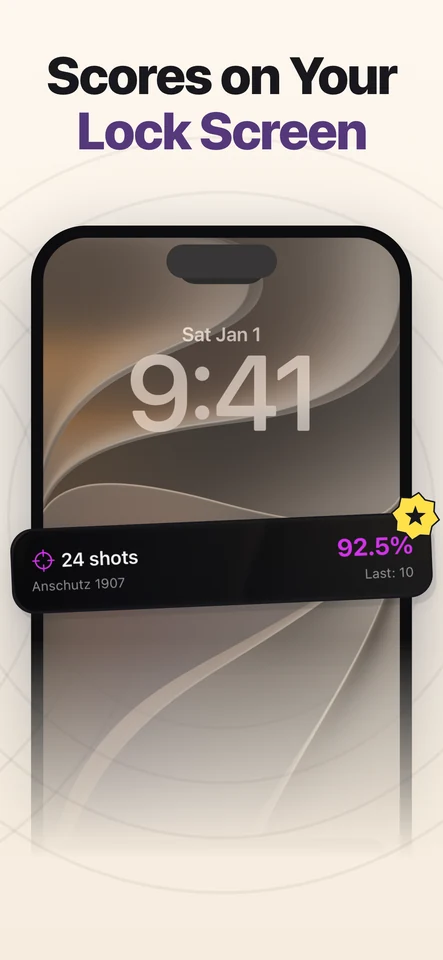 A live session on the Lock Screen showing 24 shots at 92.5%