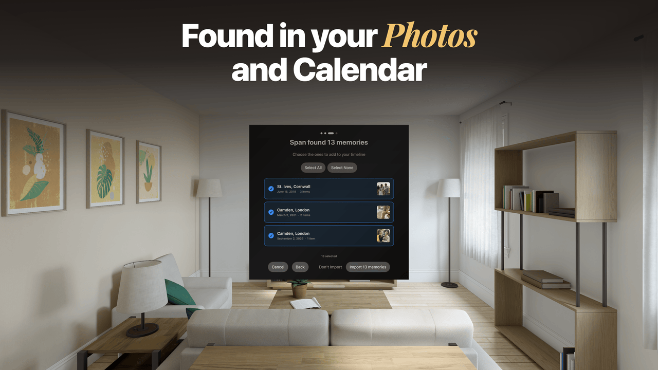 Span: Found in your Photos and Calendar
