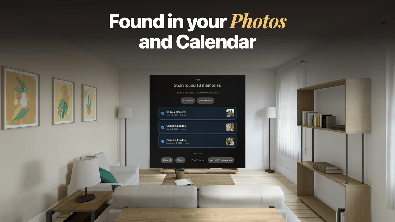 Span: Found in your Photos and Calendar