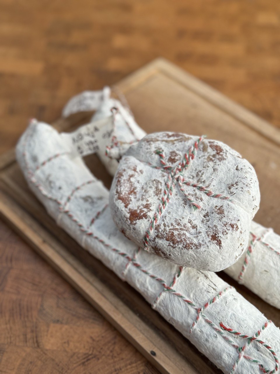 Harvested 'nduja and salami.